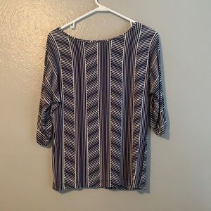 Blue and White Striped Blouse